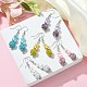 Glass Rhinestone Round Beads Dangle Earrings EJEW-JE05438-2