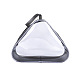三角形のポータブル pvc 透明な waterpoof 化粧収納袋  多機能ウォッシュバッグ  プルチェーン付き  ブラック  13.7x18x6cm PAAG-PW0001-127B-1