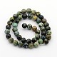 Mixed Size Natural African Turquoise(Jasper) Round Bead Strands TURQ-X0004-3
