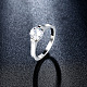 素晴らしいデザインのチタン鋼キュービックジルコニア婚約指輪  ステンレス鋼色  18.9mm RJEW-BB15756-5