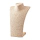 立体的なネックレスの胸像が表示されます  PUマネキンのジュエリーディスプレイ  籐でカバー  小麦  350x230x140mm NDIS-N001-01C-3