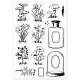 GLOBLELAND Flowers Leaves Bottle Clear Stamps for DIY Scrapbooking Spring Plants Jar Plant Silicone Clear Stamp Seals for Journals Decorative Cards Making Photo Album DIY-WH0167-57-0504-8