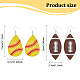ANATTASOUL 8 Pairs 8 Style PU Imitation Leather Teardrop with Sport Theme Pattern Dangle Earrings EJEW-AN0001-79-2