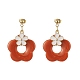 8 paire de boucles d'oreilles pendantes en alliage émaillé 8 couleurs avec imitation acrylique de pierres précieuses EJEW-JE05237-3
