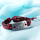 Unisex pulseras de cordón de cuero de moda BJEW-BB15581-C-8
