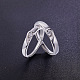 Shegrace coppia di anelli regolabili con cuore in argento rodiato placcato rodio JR231A-3
