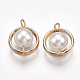 Colgantes de perlas de imitación de plástico abs PACR-T007-21B-2