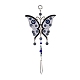 Alliage papillon turc bleu mauvais œil pendentif décoration HJEW-M002-11AS-1