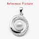 Sterling Silver Cubic Zirconia Pendant Pinch Bails STER-G028-090P-3
