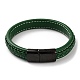 Armband aus geflochtenem Leder in verschiedenen Farben BJEW-M302-01EB-2