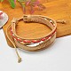 Valentines Days Gifts for Men Multi-strand Leather Cord Bracelets BJEW-A063-M-2