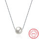 925 libra esterlina collares de abalorios concha de plata de la perla NJEW-BB18741-8