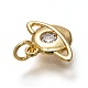 Brass Micro Pave Clear Cubic Zirconia Charms ZIRC-B002-27G-3