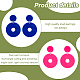 Anattasoul 6 Paar 6-farbige Donut-Ohrstecker aus Acryl mit Stahlstiften für Damen EJEW-AN0004-38-3