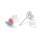 Set di orecchini a bottone in resina a cuore bicolore per donna ragazza EJEW-D278-07S-3
