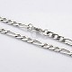 Trendy Unisex 304 Stainless Steel Figaro Chain Necklaces STAS-E063-08-1