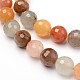 Faceted Natural Rutilated Quartz Round Bead Strands G-L377-16-12mm-1