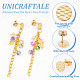 Unicraftale 24Pcs 6 Style Ion Plating(IP) 304 Stainless Steel Flat Round Stud Findings STAS-UN0050-65-5