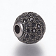 Perline zirconi micro pave  in ottone ZIRC-E134-10mm-05B-2
