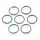 Rainbow Color 304 Stainless Steel Linking Key Rings STAS-S119-100-2