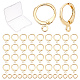 CREATCABIN 10 Pairs Brass Horizontal Loops Huggie Hoop Earring Findings KK-CN0001-83-1
