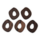 天然ウェンジウッドペンダント  染色されていない  不規則な楕円形のチャーム  ココナッツブラウン  47.5x40x3.5mm  穴：2mm WOOD-T023-59-1
