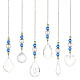 Ahadermaker 6pcs 6 décorations de pendentif en verre transparent de style HJEW-GA0001-43-1