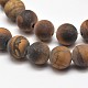 Frosted Natural Tiger Eye Round Bead Strands G-E262-02-10mm-2