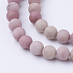 Frosted Natural Rhodonite Round Bead Strands G-G735-09F-6mm-2