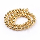 Electroplated Natural Lava Rock Bead Strands G-E429-01-8mm-G-2