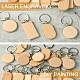 30Pcs 3 Style Rectangle/Flat Round Wooden Blank Engravable Tags Keychain KEYC-YW0001-08-4