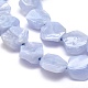 Chapelets de perles en agate avec dentelle bleue naturelle G-O170-13-3