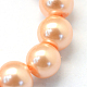 Backen gemalt pearlized Glasperlen runden Perle Stränge HY-Q330-8mm-18-3