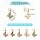 Superfindings 10 pz 5 colori in ottone cubic zirconia charms KK-FH0003-25-4