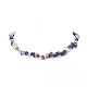 Natural Sodalite Chip Beaded Necklaces with 304 Stainless Steel Lobster Claw Clasp & Chain Extender NJEW-JN04225-02-4