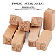 Olycraft 8 шт. деревянные керамические инструменты штампы квадратные деревянные штампы штампы из натурального дерева со смешанными узорами для глины рождественский подарок на день рождения AJEW-FG0001-01-5