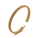 304 brazalete abierto con forma de cadena de malla plana de acero inoxidable para mujer BJEW-C033-09-2