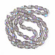 Chapelets de perles en verre transparent électrolytique EGLA-N002-35-3