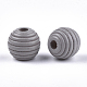 Painted Natural Wood Beehive Beads WOOD-S049-04A-08-2