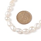 Collier de perles de keshi baroque naturel avec 304 fermoir en acier inoxydable pour femme NJEW-JN04083-3