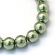 Backen gemalt pearlized Glasperlen runden Perle Stränge X-HY-Q003-6mm-49-2