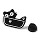 漫画猫エナメルピン  バックパック服用合金ブローチ  ブラック  28x20x1.5mm JEWB-P032-D05-3
