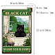 Creatcabin Black Cat Wash Your Paws Metall-Blechschild für Badezimmer AJEW-WH0157-566-2