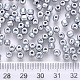 12/0ベーキングペイントガラスラウンドシードビーズ  銀  1.5~2x1.5mm  穴：0.5~1mm  約30000個/ポンド SEED-S036-01A-14-3