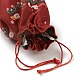Bolsas de tela rectangulares con tema navideño con cordón de yute. ABAG-P008-01F-4