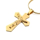 304 Stainless Steel Cross with Jesus Pendant Necklaces NJEW-G115-04G-2