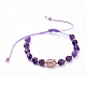 Bracelets de perles de nylon tressés réglables BJEW-JB05291-2