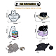 Dicosmetic 16 個 8 スタイル猫エナメルピン  バックパックの服のための漫画の合金のバッジ  電気泳動黒  ミックスカラー  24~28x25~39x2mm  2個/スタイル JEWB-DC0001-03-2
