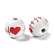 Perles en bois imprimées sur le thème de la Saint-Valentin WOOD-G017-02D-2