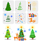 FINGERINSPIRE 6 Pcs Layered Christmas Theme Stencil 15x15cm Christmas Tree Painting Template Plastic Deer Gift Box Snow Patterns Stencils Reusable Stencil for DIY Christmas Home Wall Window Decor DIY-WH0172-861-1